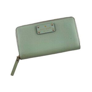Perfect For Summer Kkate Spade New York Mint Green Leather Zip-Around Wallet
